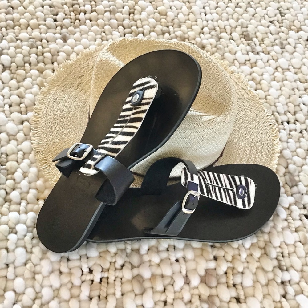 Emmanuela Greek Handcrafted Leather Sandals Size EU 41/9.5 US, LIKE NEW